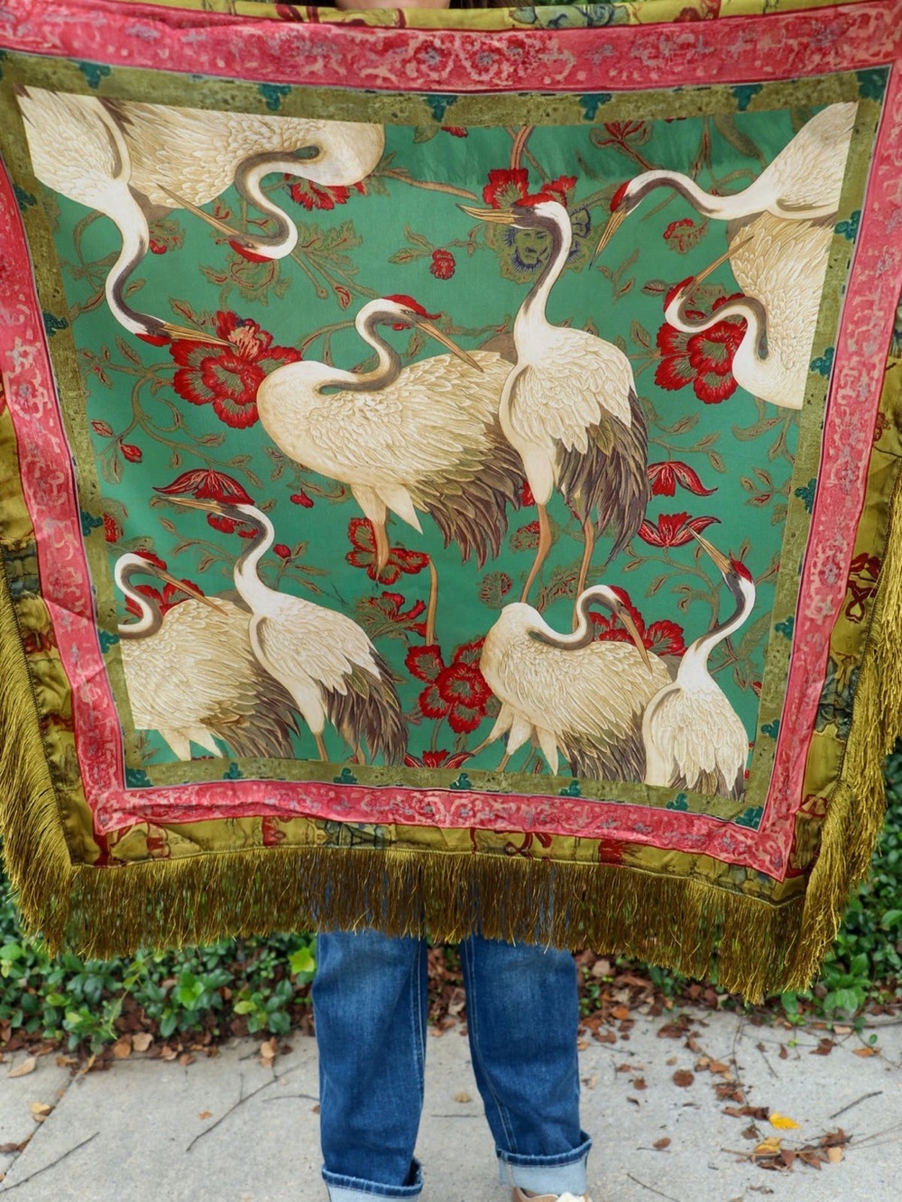Crane Fringe Scarf - SOLD OUT